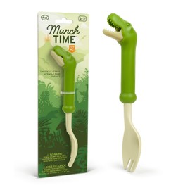 Genuine Fred MUNCHTIME Spork T Rex Dinosaur, Picky Eater Solutions, Animated, Interactive Design, Fun Stocking or Basket Stuffer for Kids
