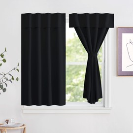 NICETOWN Portable Blackout Curtains for Door Window, Room Darkening Window Blinds, Privacy Thermal Insulated Short Curtains Magnetic Curtains for Closet/Doorway/Basement, 42" x 48", 1 Panel, Black