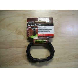 SecureLine Survival Bracelet 550 Paracord Military Grade Rope Bracelet - Black (Medium)
