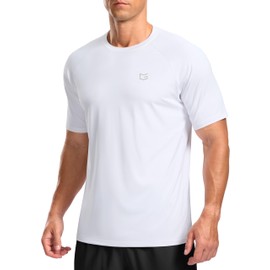 G Gradual Men's Workout Athletic T-Shirts Moisture Wicking Cooling Running Shirts Short Sleeve Performance Tee for Gym Tennis(White,3XL)