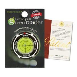 BUDDYBIRDIE Birdie Putt Green Reader | Poker Chip Style Ball Marker Compact & Stylish Golf Putting & Green Reading Aid Bubble Level High Precision Alignment Reader Tool Golf