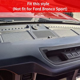 LOCOY Dash Cover Tray for Ford Bronco Accessories 2021 2022 2023 2024 2025 2026, Dashboard Mat, Anti-Slip Silicone Insert, Anti Dust Interior, Dash Pad Liner for Bronco 2/4-Door (2pcs, Gray Trim)