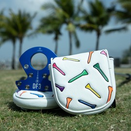 Golf Putter Cover DF3 Mallet Putter Headcover Colorful Tee Golf Club Cover for DF3 Putter with Magnetic Closure fit lab DF3 Putter