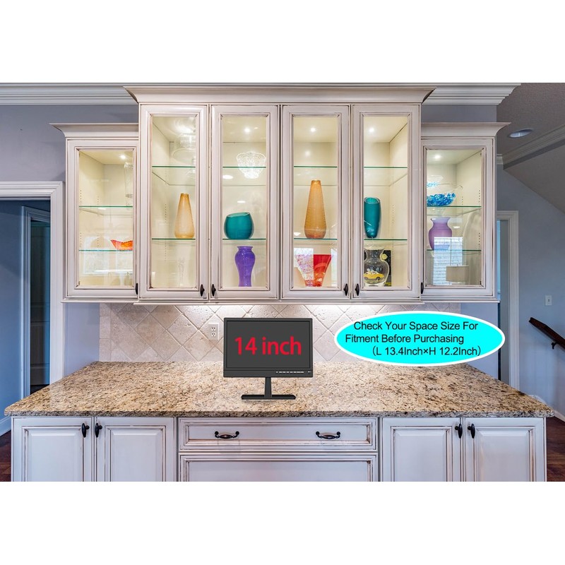 Feihe 14 inch Small Flat Screen Kitchen TV with ATSC