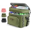 Ruthfot Double-Layer Insulated Cooler Foldable Lunch Box, Leakproof Cooler Bag