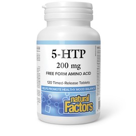 Natural Factors 5-HTP 200 mg, HIGH POTENCY, 120 Timed-Release Tablets, Free Form Amino Acid