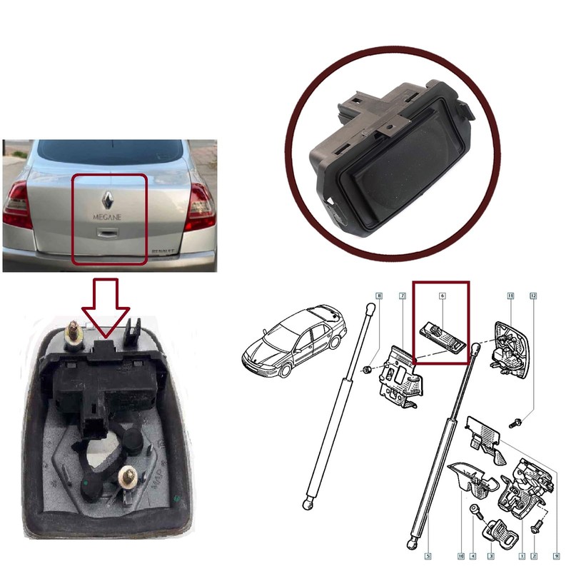 Bross Auto Parts BDP795FBA Release Button Tailgate Boot Latch Switch