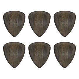 MECCANIXITY 6 Pcs Wood Guitar Pick, 3.0mm Ultra Heavy Gauge Wood Groove Shape Guitar Picks for Electric, Acoustic, Bass Guitars, Black