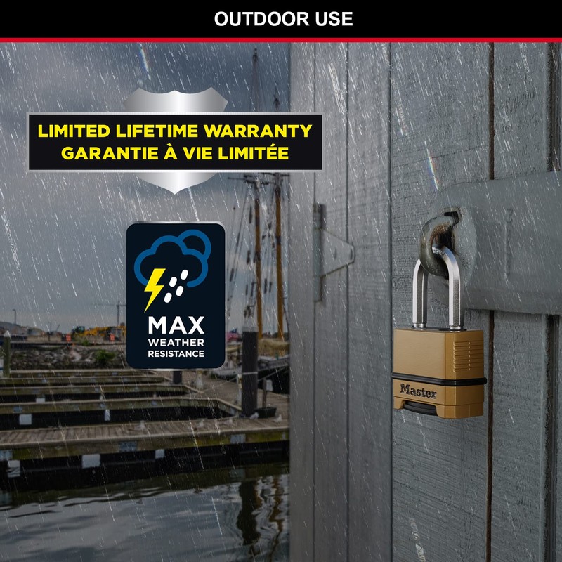 MASTER LOCK Heavy Duty Padlock, Security Level 9/10, Outdoor, Keyed,