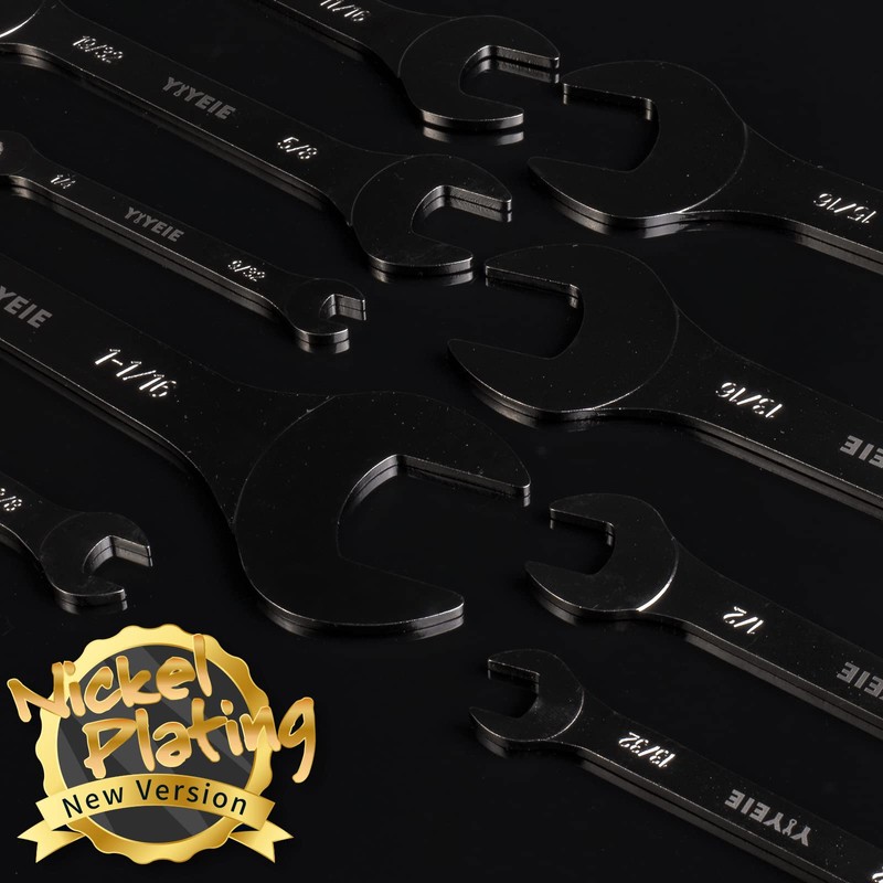 YIYEIE 9Pc. Super Thin Wrench Set, SAE 1/4" to 1-1/16",