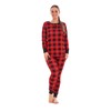 Keanu KL762-RB-L - Ladies Hacci Thermal Pyjamas - Red/Black -