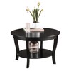 Convenience Concepts American Heritage Round Coffee Table with Shelf, Black,