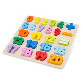 New Classic Toys 10539 Educational Wooden Toys for 2 Year Old Boy and Girl Toddlers Gift, Multi-Colour Colour, Peg Puzzle-Numbers