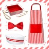 Waiter Costume Kit 4 Pcs Fast Food Soda Jerk Hot