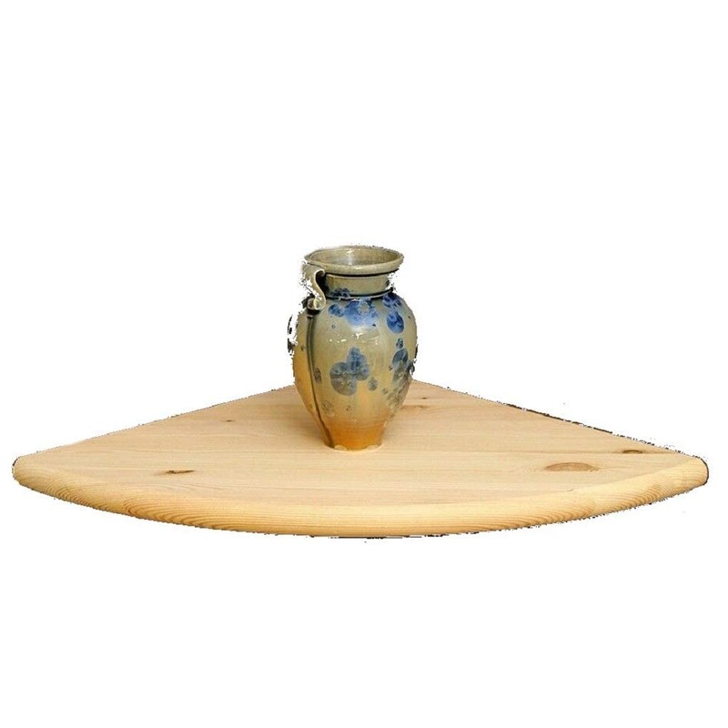 Set Of 3 Natural Wood Corner Shelf Wall Mounted Storage