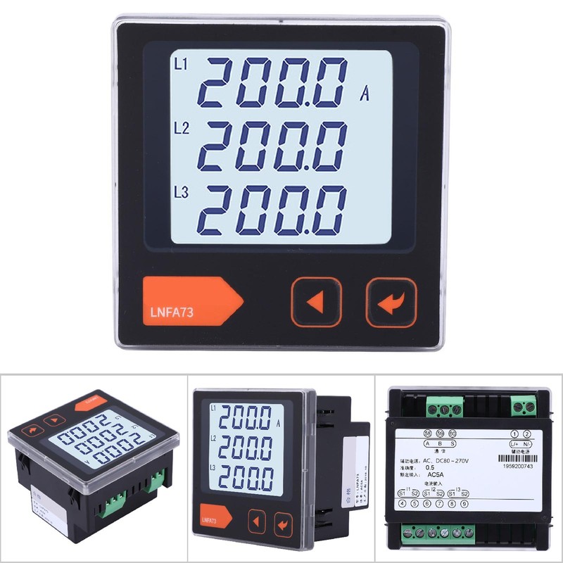 LNFA73 Intelligent LCD Display Digital Three Phase Current Meter AC