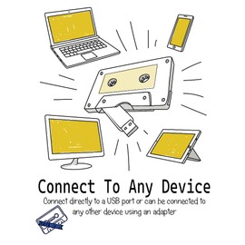 USB Mixtape Music Gift Memory Storage Retro Casette Tape with Clear Box 8GB for Videos Photos Songs Flash Drive Unique Personal Gift (Micro)