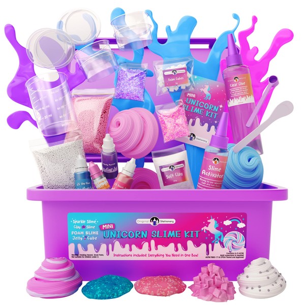 Original Stationery Mini Unicorn Slime Kit for Girls Ages 8-12,