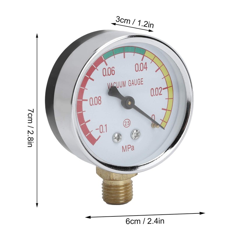 EVTSCAN Vacuum Regulator Gauge, G1/4 Male Thread Milker Vacuum Regulator