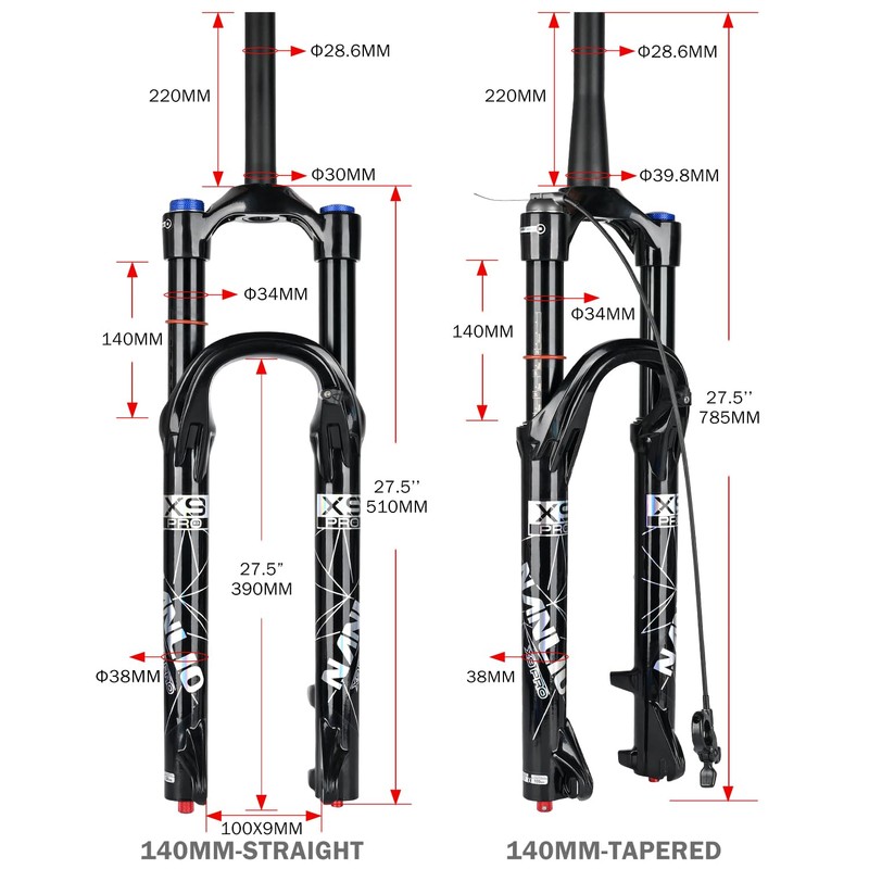 NANLIO Bicycle Fork Suspension X9 PRO 34MM 26 27.5" 29inch