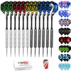 CyeeLife 12 pieces steel darts 20 sizes with PVC shafts