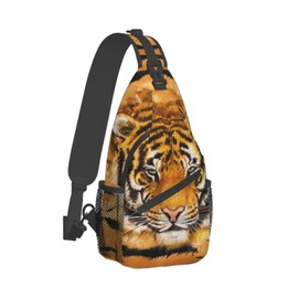 ROSIHODE Cool Tiger Sling Bag, Fashion Crossbody Backpack Shoulder Bag Chest Bag for Men Women Outdoor Hiking Travel