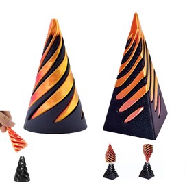 2 Pieces Spiral Fidget Toy,Spiral Cone Fidget Toy,Impossible Cone,Pyramid Passthrough Sculpture,Pass Through Pyramid,Suitable For Office,School,And Home To Relieve Anxiety And Help Focus