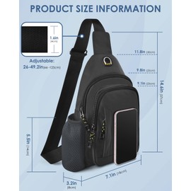 BROTOU Chest Bag Shoulder Bag Men's Shoulder Bag Small Sling Bag Crossbody Bag Men's Anti-Theft Bag Adjustable Backpack Strap for Hiking, Travel & Everyday Use, gray