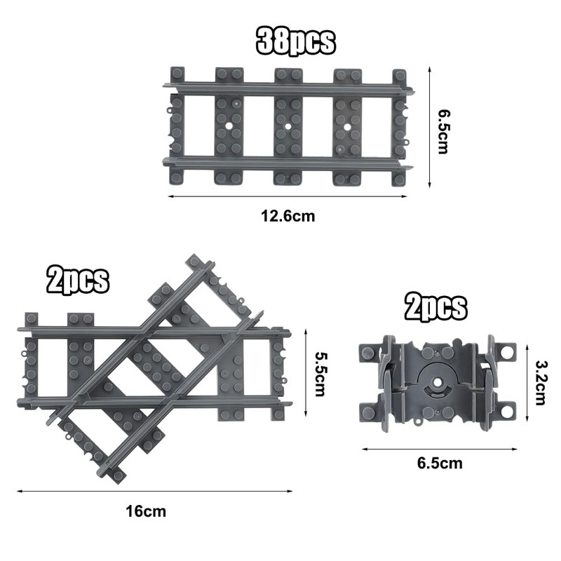 RANJIMA Building Blocks Train Rail Set, 42 Pieces City Train