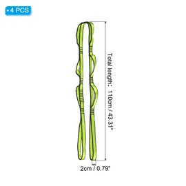 PATIKIL 43 Inch Daisy Chain Straps, 4 Pack Strong Climbing Strap Adjustable Nylon Chain Sling with 8 Loops for Aerial Yoga Hammock Swing, Green