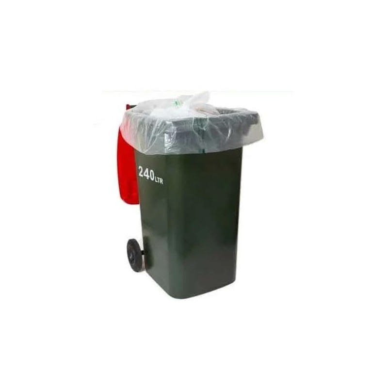 Strong Clear Wheelie Bin Liners Heavy Duty Rubbish Sacks for
