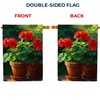 America Forever Red Geranium Pots House Flag, 28 x 40