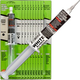 Finish Line Caulk – Acrylic Urethane Elastomeric Sealant – Pre-Filled Precision Caulk Gun – White – 10-Pack – Flexible & Durable Sealant for Trim, Baseboards, and Small Cracks