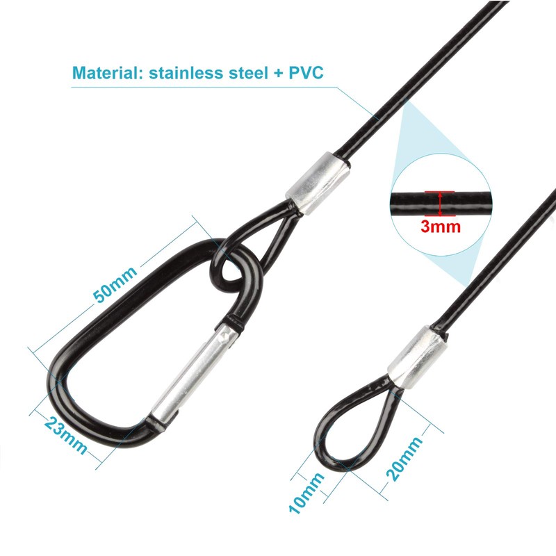 MOUNTAIN_ARK 20 Pack 20" Black Safety Security Cable for DJ