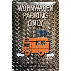 Deko 7 Tin Sign 30 x 20 cm Caravan Parking Only Car Motorcycle
