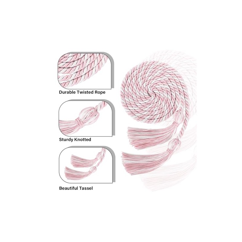 Zanzike Graduation Honor Cord with Tassel, Pink, Terylene, Graduation, Academic,