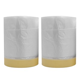 VViViD Heavy-Duty Tape and Drape Plastic Drop Cloth Masking Paper for Automotive Painting Covering 2 Pack (22" x 105ft)
