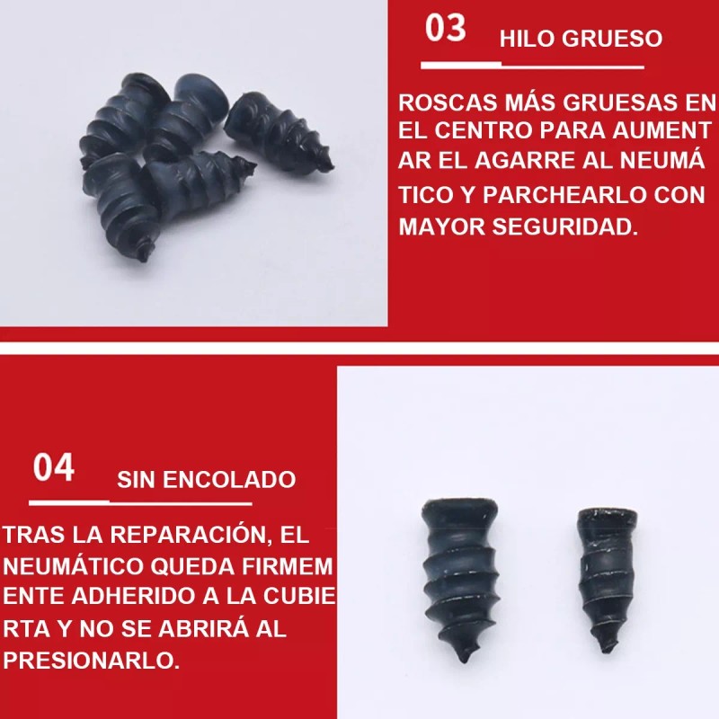 MOJIELONG Tornillo Tapón Para Reparación De Ponchadura De Llanta