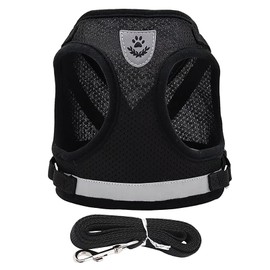 ANCLLO Haustiergeschirr, Reflektierende und atmungsaktive Leine, Sicheres und Bequemes Haustiergeschirr, Reflektierendes, verstellbares Hundegeschirr und Leinen-Set für kleine Hunde und Katzen