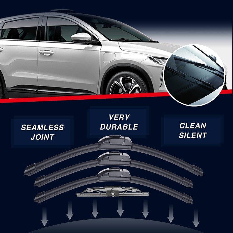 ICEXSNOW® 16"/14"/14"+10" Front and Rear Windshield Wiper Blades Replacement for