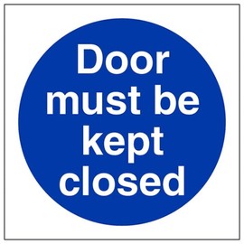V Safety Door must be kept closed Magnetic Safety Sign 100mm x 100mm