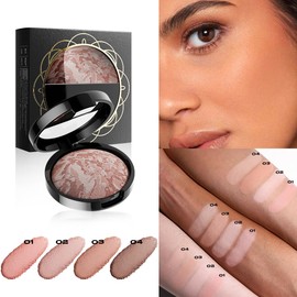 Polvo Compacto Mate de Larga Duració, Polvo Compacto con Fórmula Ligera – Efecto Natural, Control de Grasa y Textura Ultrafina para un Maquillaje Perfecto (Levadura en polvo, 03#)