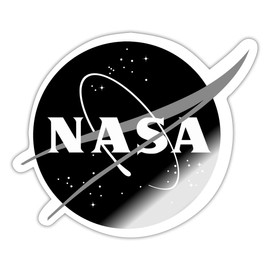 Spreadshirt NASA Classic Logo Black White Sticker, 10 x 10 cm, Glossy White
