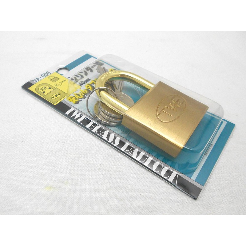 Wake Sangyo TWE VA-006 Cylinder Lock, Padlock, 1.6 inches (40