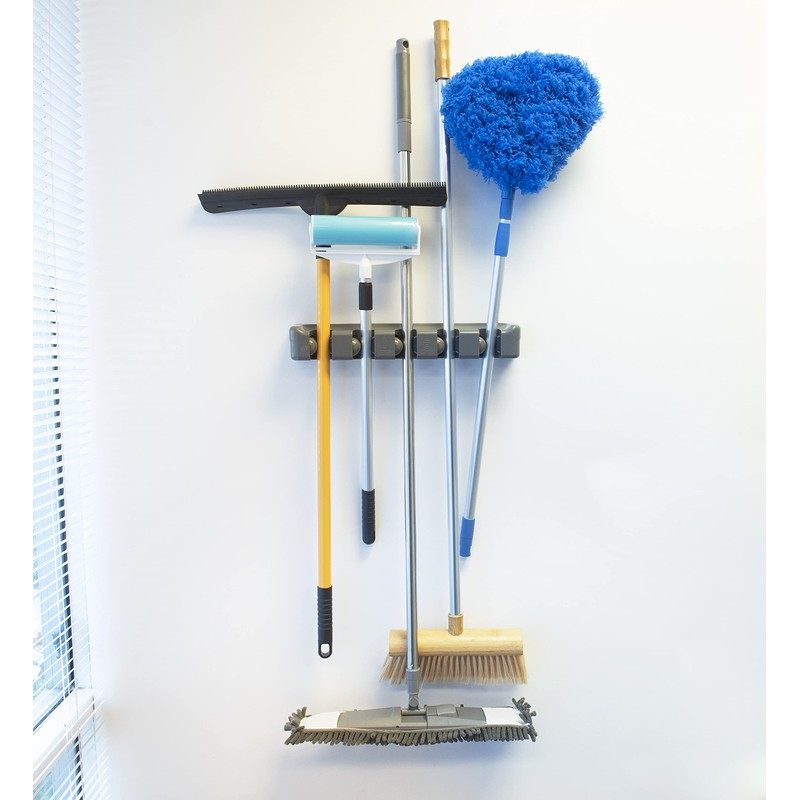 Magic Holder, 5-Position Broom and Mop Holder, Tool Organizer, Easy