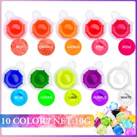 Neon Pigment Powder - 10 Colours Neon Nail Powder Phosphorus Powder for Epoxy Resin, Nail Art, Cups, Slime - Fluorescent Mica Powder Nail Glitter Pigment for Soaps, Eyeshadow, Painting, Jewellery