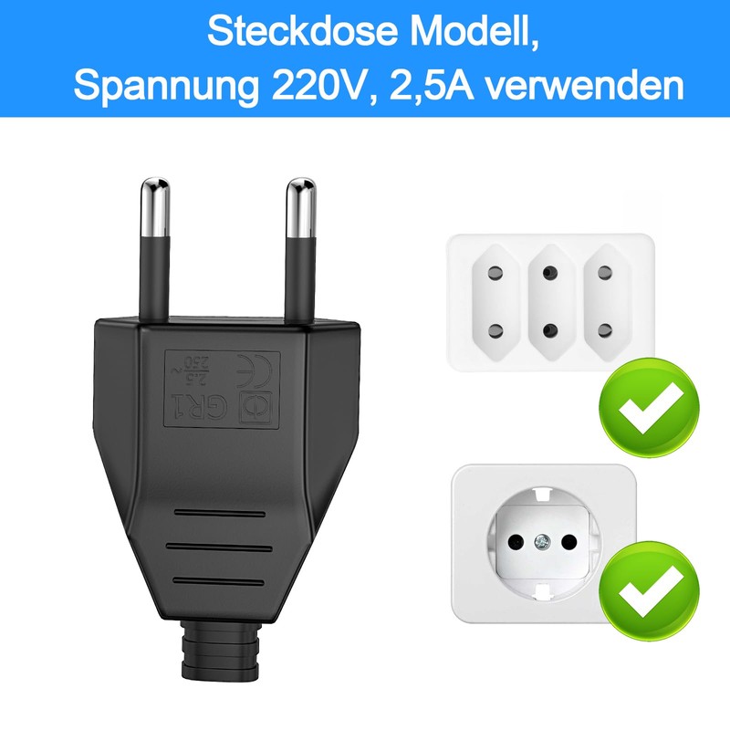Euro Plug, 2 Pieces Flat Plug, Euro Plug Flat, Power