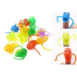 Toyvian 20 Pcs Plastic Finger Monsters for Kids Party Bag Fillers Fun Toys Puppet Show (Random Pattern)