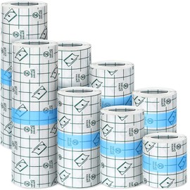 Garypol 8 Pcs Waterproof Transparent Bandage, Second Skin Tattoo Cover With Film Dressing, 4 Sizes for Healing Wound and Aftercare