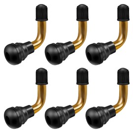 MYLERCT 6 Pieces PVR60 Tubeless Tyre Valve, 90 Degree Tyre Valve Stems, Brass Snap-in Valves, for Motorcycles, Cars, Bikes, Scooters